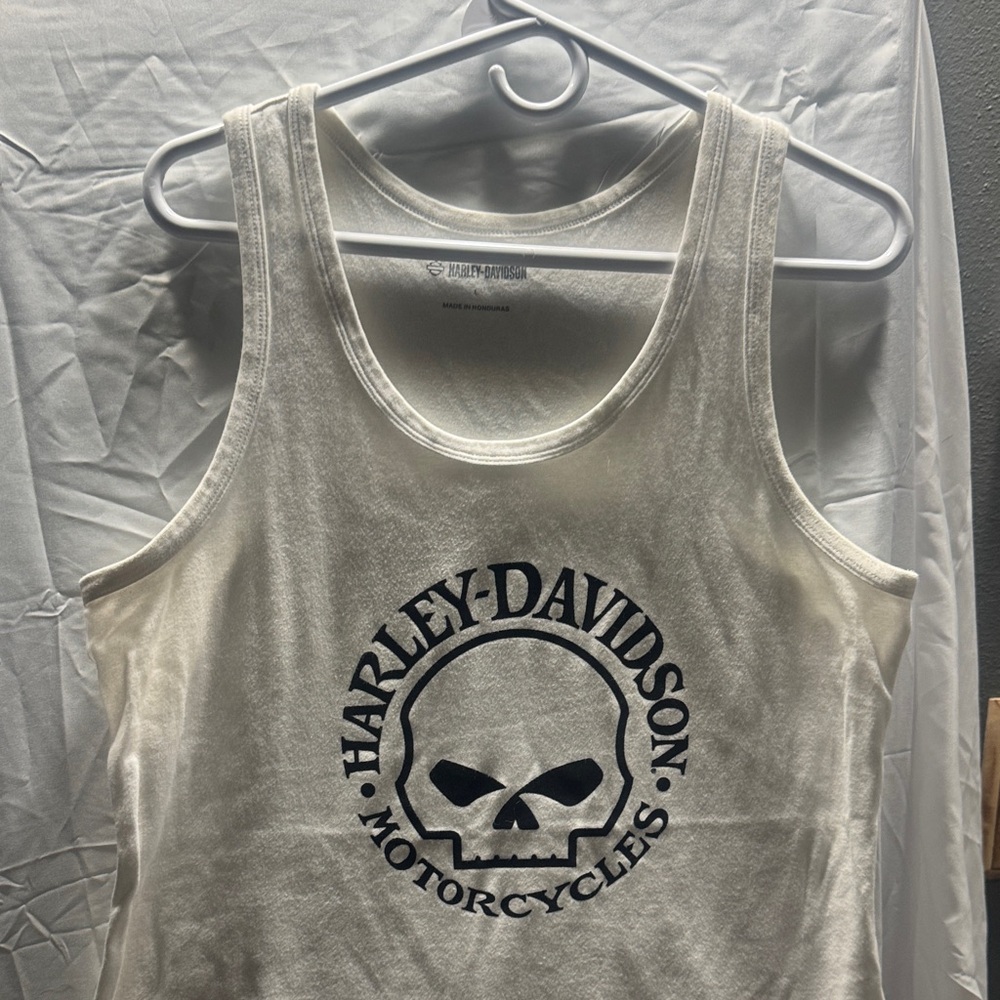 Harley-Davidson Cream Tank Top with Black Logo